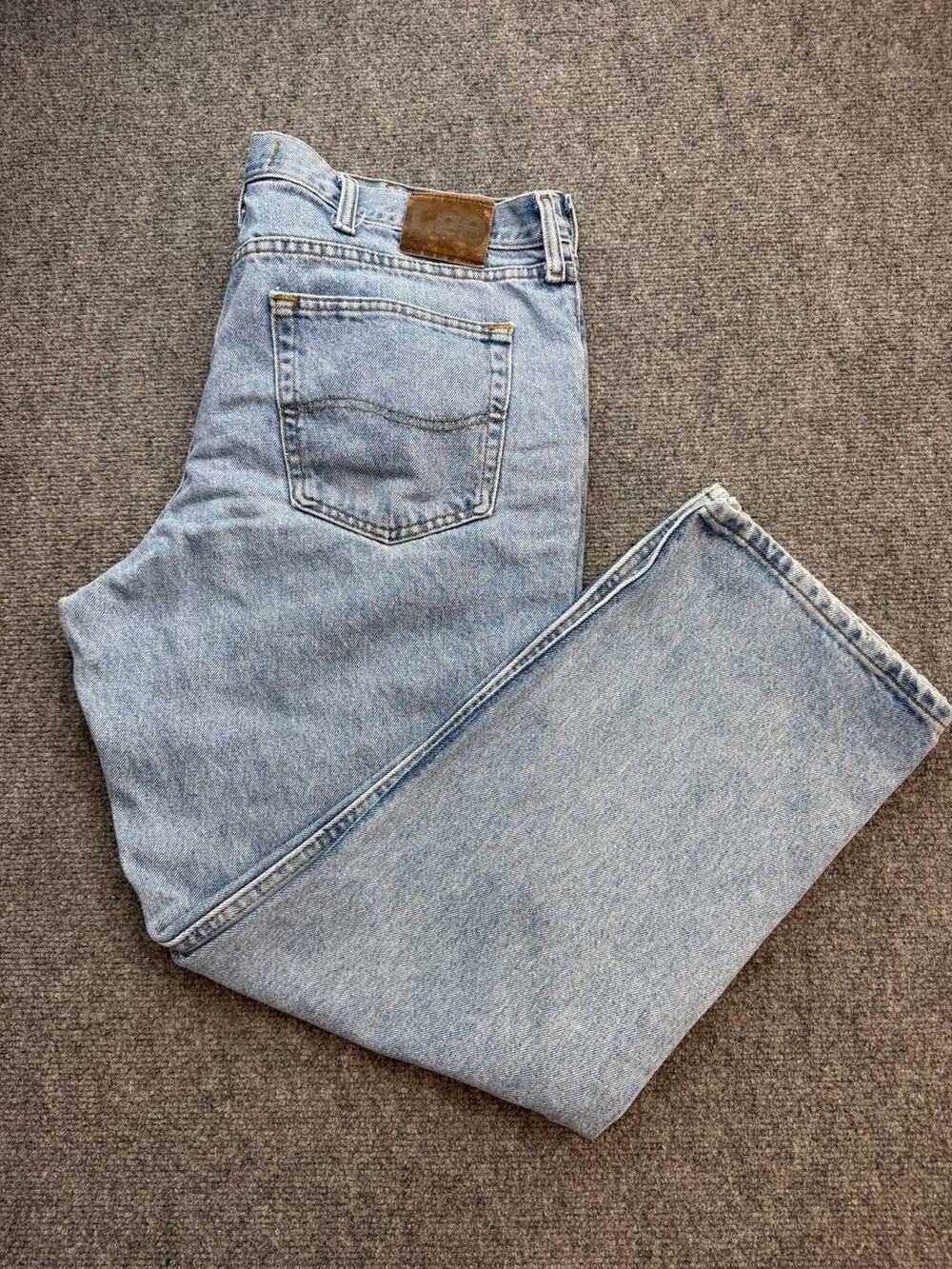 Lee Men’s Jeans 40x30 Light Wash Blue Regular Fit Straight Leg 100% Cotton